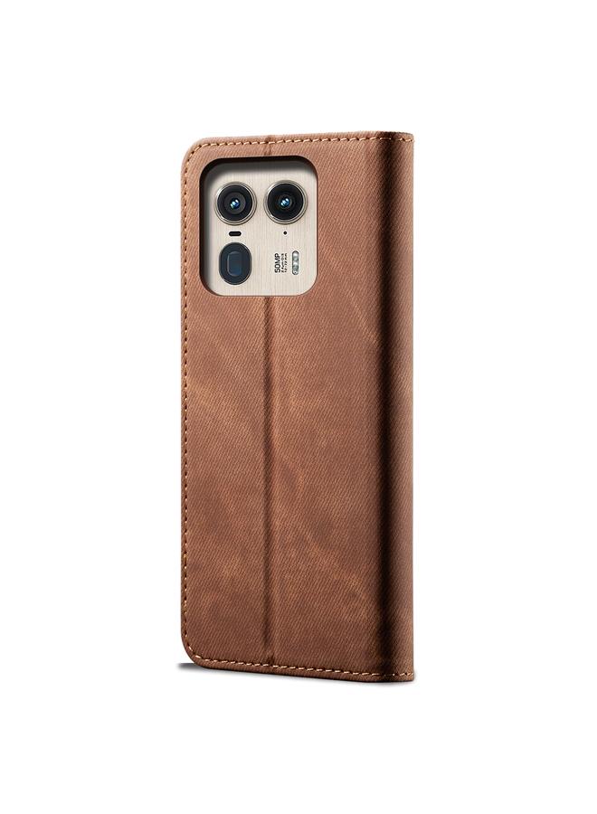 erorex Case For Motorola Edge 50 Ultra Denim Texture Flip Leather Phone Case - Image 3