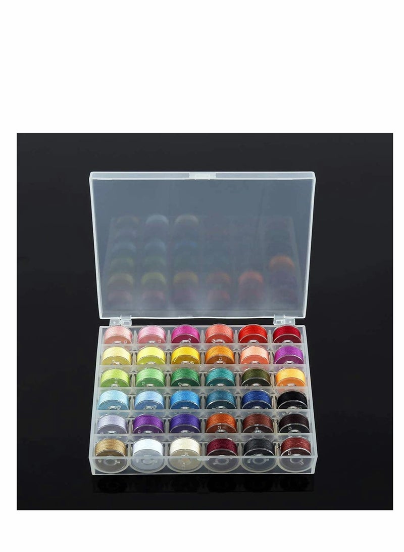 Excefore 36 Piece Bobbins And Sewing Threads With Bobbin Case And Bobbin Clamps For Multiple Sewing Machine Pre Wound Bobbins Set Standard Size For Brother Babylock Janome Elna - Image 3
