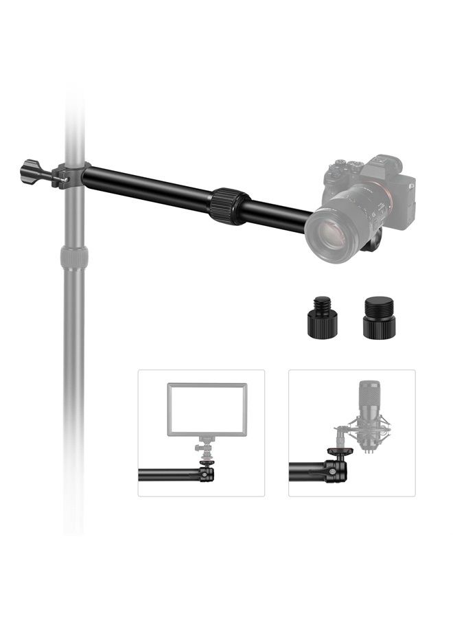 NEEWER Tabletop Overhead Camera Mount Arm, 11.8"-20"/30-51cm Telescopic Extension Arm for Desk Stand with Ball Head Mount 1/4" 3/8" 5/8" Screws for Webcam Camera LED Ring Light Microphone, DS001 - Image 1
