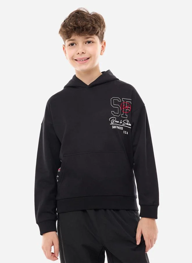 victor and jane Graphic Print Hoodie with Kangaroo Pocket by Styli