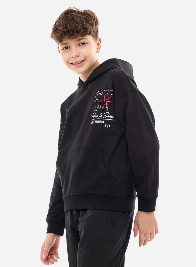 victor and jane Graphic Print Hoodie with Kangaroo Pocket by Styli