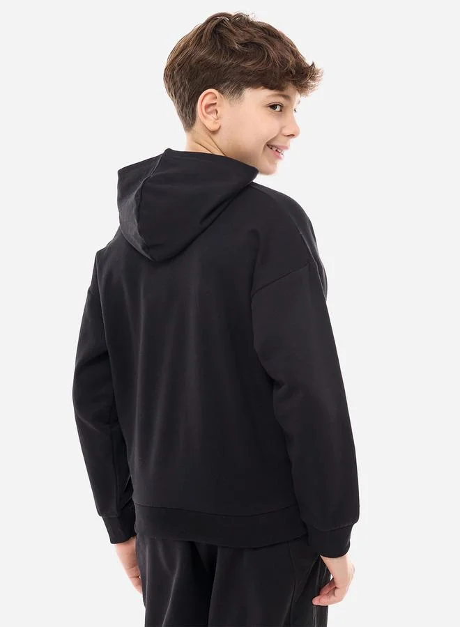 victor and jane Graphic Print Hoodie with Kangaroo Pocket by Styli
