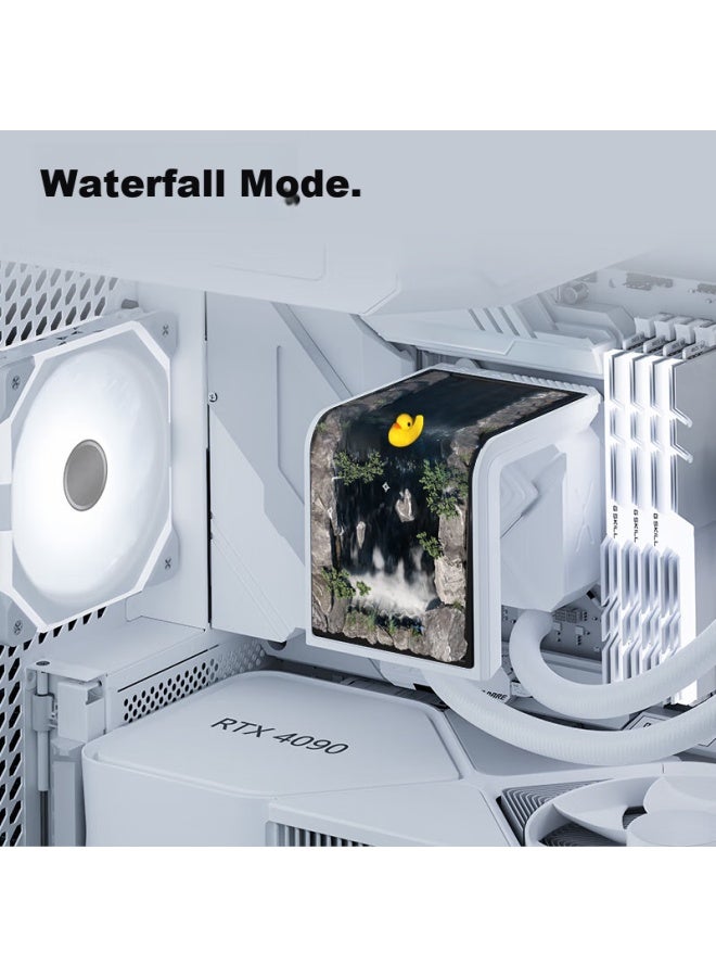 Tryx Panorama Zheyou Se 360 Water-cooled Cpu Cooler, Argb White, 6.67-inch Curved Screen, Asetek, Ki Software, Naked Eye 3d