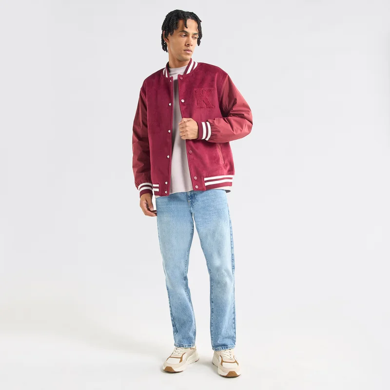 Splash FAV Varsity Applique Detail Button Through Jacket with Pockets