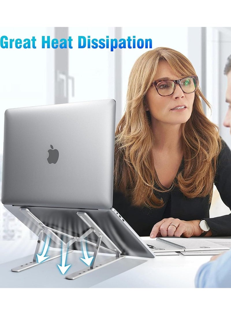 General Laptop Stand for Desk, Adjustable Laptop Riser ABS+Silicone Foldable Portable Laptop Holder, Ventilated Cooling Notebook Stand for MacBook Pro Air, Lenovo, Dell, HP, Laptops,Tablet  - Image 5