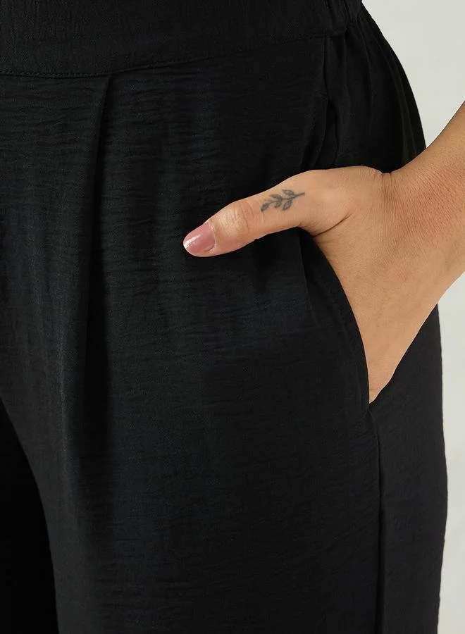 Femmella  Black One Shoulder Top and Trousers Co-Ords for Women | Best Price UAE