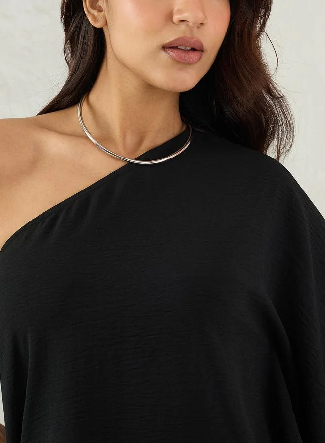 Femmella  Black One Shoulder Top and Trousers Co-Ords for Women | Best Price UAE