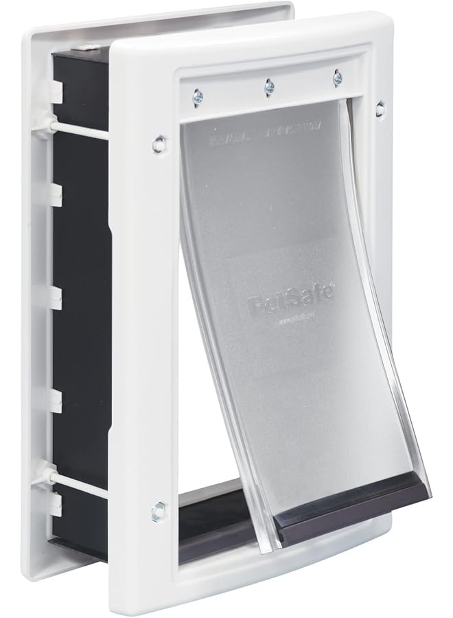 بيت سيف باب بلاستيكي للكلاب والقطط صغير للحيوانات الأليفة يصل وزنه إلى 15 رطل، قابل للطلاء وسهل التركيب بنفسك، غطاء أمان متضمن التثبيت في الأبواب الداخلية والخارجية أو الجدران، غطاء متين قابل للتعديل - Image 1