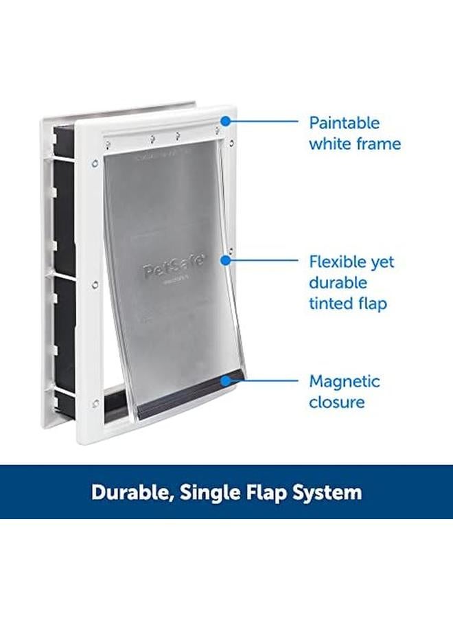 بيت سيف باب بلاستيكي للكلاب والقطط صغير للحيوانات الأليفة يصل وزنه إلى 15 رطل، قابل للطلاء وسهل التركيب بنفسك، غطاء أمان متضمن التثبيت في الأبواب الداخلية والخارجية أو الجدران، غطاء متين قابل للتعديل - Image 2