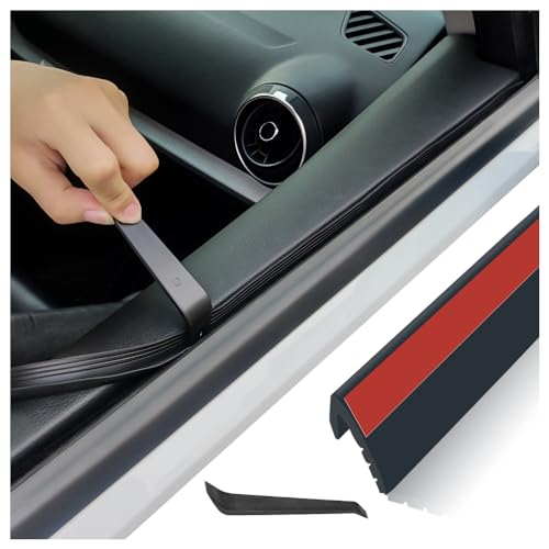 Figpade 13Ft Car Window Weather Stripping with Adhesive Backing,V-Shape Soundproof Car Weather Window Seal Strip with Trim Removal Tool,Universal Rubber Seal Strip Car Accessories - Image 1