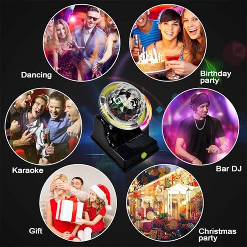 PremiumAV Solar Disco Light – Rotating LED Party Light with USB & Solar Charging, Dual Lighting Modes for Outdoor Garden, Patio, Yard, Festival & Event Decoration (1 Pack) - Image 2