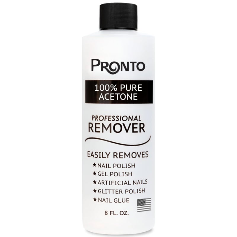Pronto 100% Acetone Gel Nail Polish Remover - Gel Polish Remover for Nails | Acetone Nail Polish Remover For Nails for Removal of Glue, Gel, Acrylic & Dip | Gel Polish Remover, 8 Fl oz - Image 1
