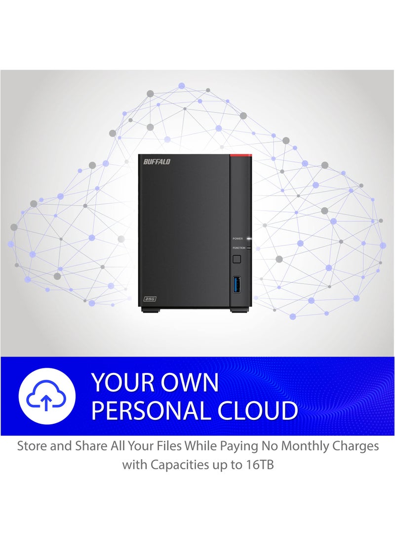 Buffalo BUFFALO LinkStation 720 4TB 2-Bay Home Office Private Cloud Data Storage with Hard Drives Included/Computer Network Attached Storage/NAS Storage/Network Storage/Media Server/File Server  - Image 4