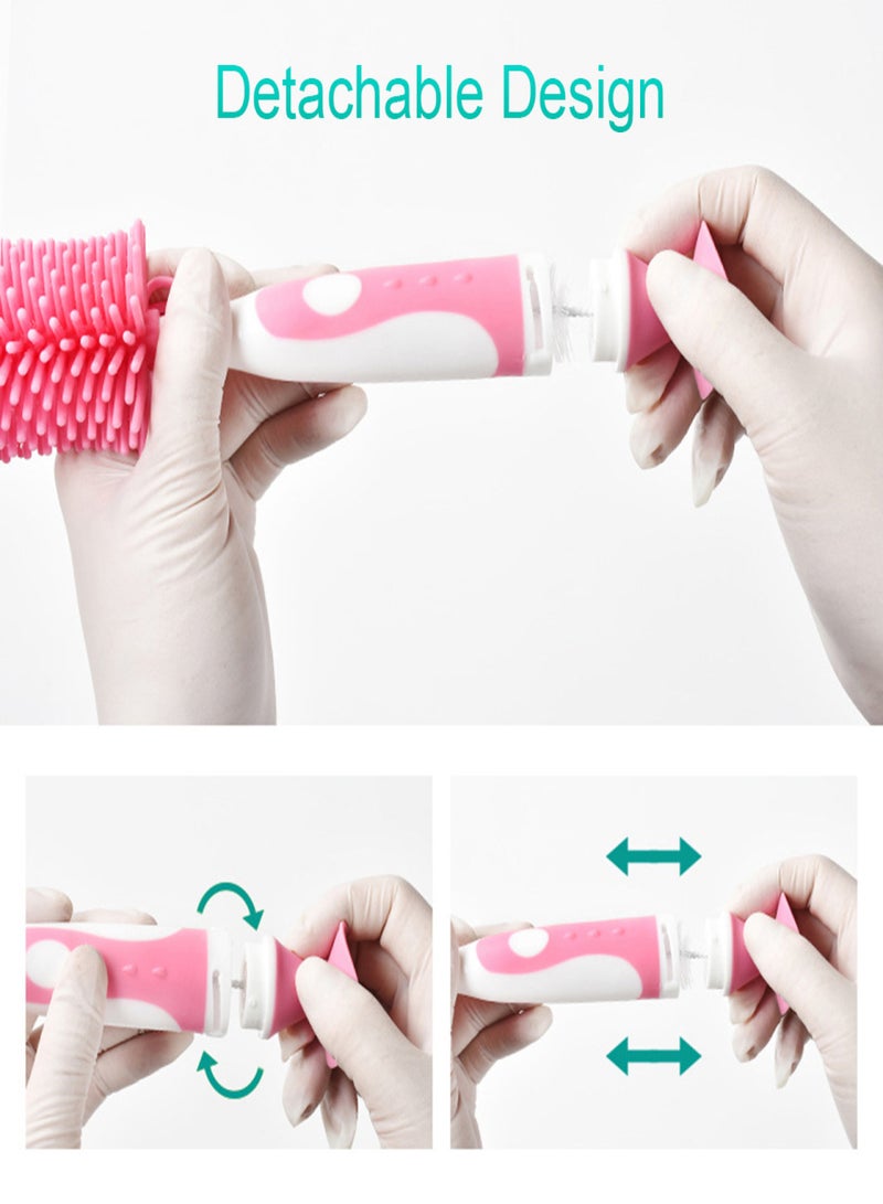 2 in 1 Silicone Bottle Brush Baby Bottle Cleaner Nipple Brush Detachable Brush Standing Brush Set For Feeding Bottles Cleaner for Narrow Neck Bottles  - Image 5