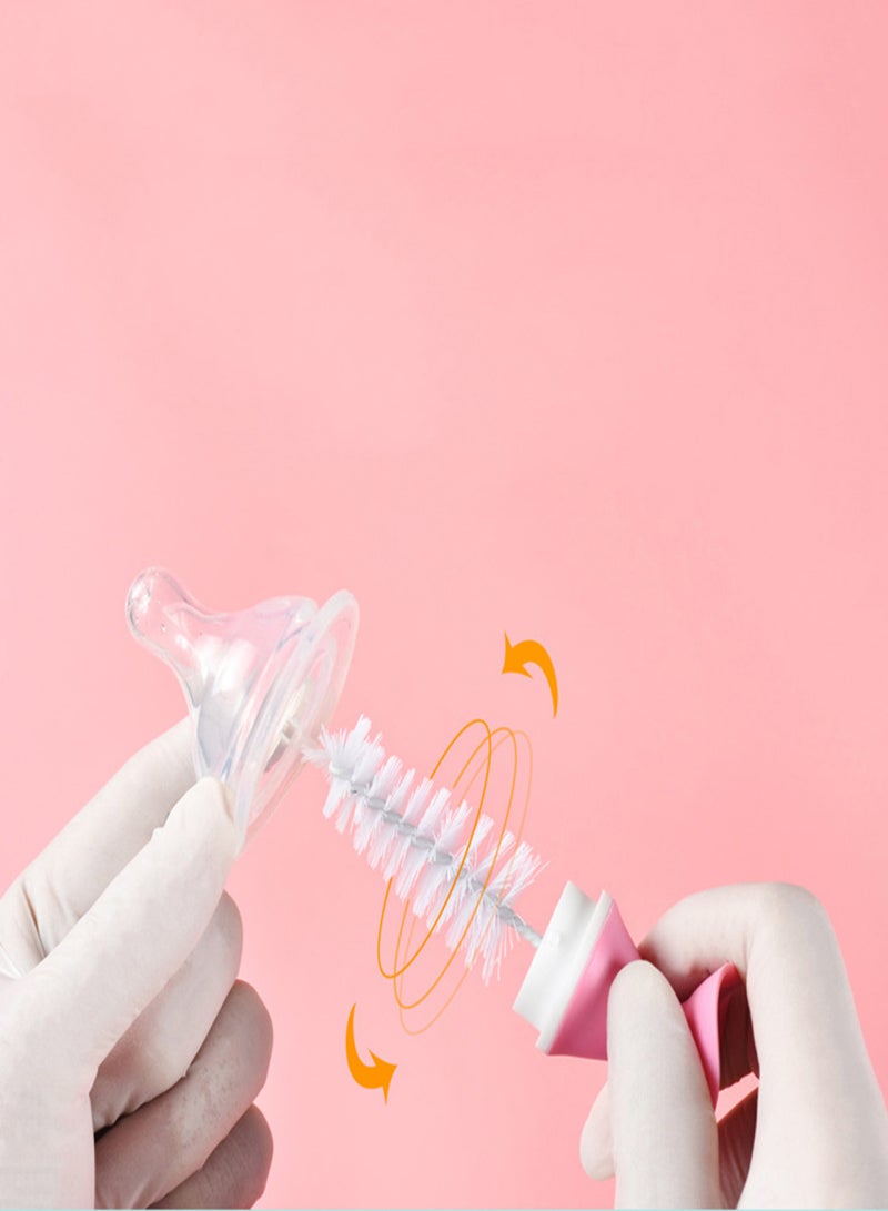 2 in 1 Silicone Bottle Brush Baby Bottle Cleaner Nipple Brush Detachable Brush Standing Brush Set For Feeding Bottles Cleaner for Narrow Neck Bottles  - Image 4