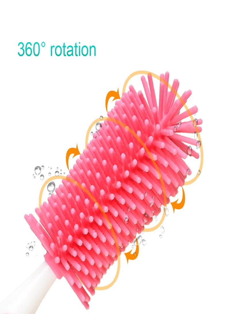 2 in 1 Silicone Bottle Brush Baby Bottle Cleaner Nipple Brush Detachable Brush Standing Brush Set For Feeding Bottles Cleaner for Narrow Neck Bottles  - Image 3