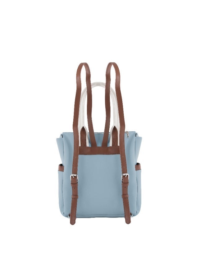 فوسكا شنطة Foska يد كبيرة (توت) وظهر نسائية 2 في 1 - تصميم عملي وجيوب جانبية لون أزرق - مقاس 28x32 سم - Image 4