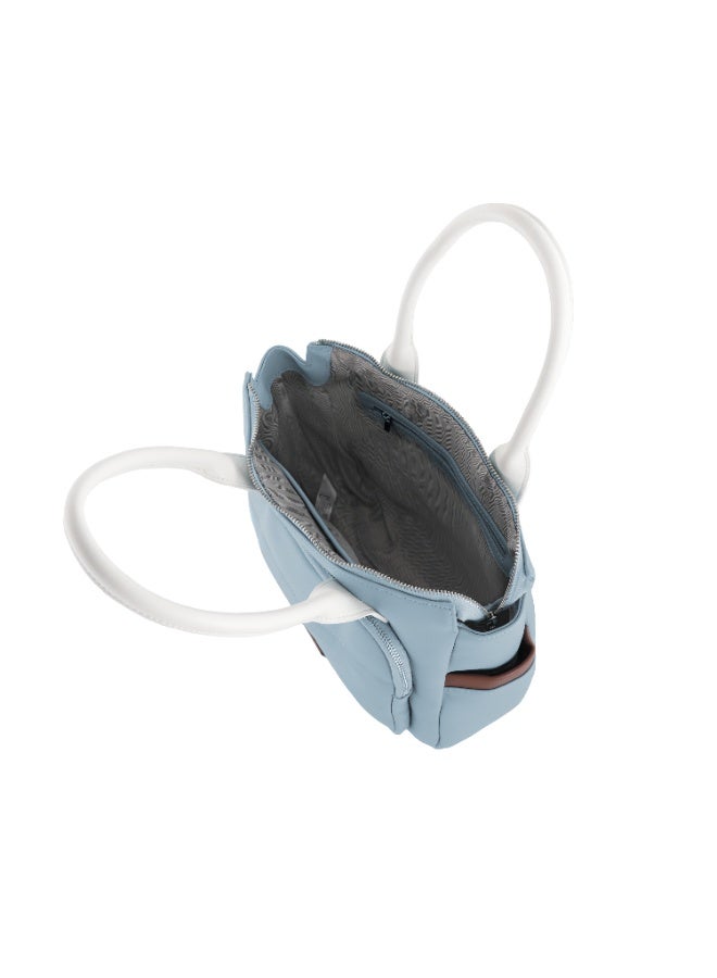 فوسكا شنطة Foska يد كبيرة (توت) وظهر نسائية 2 في 1 - تصميم عملي وجيوب جانبية لون أزرق - مقاس 28x32 سم - Image 5