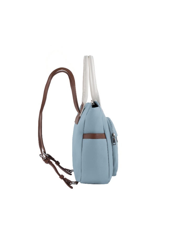 فوسكا شنطة Foska يد كبيرة (توت) وظهر نسائية 2 في 1 - تصميم عملي وجيوب جانبية لون أزرق - مقاس 28x32 سم - Image 3