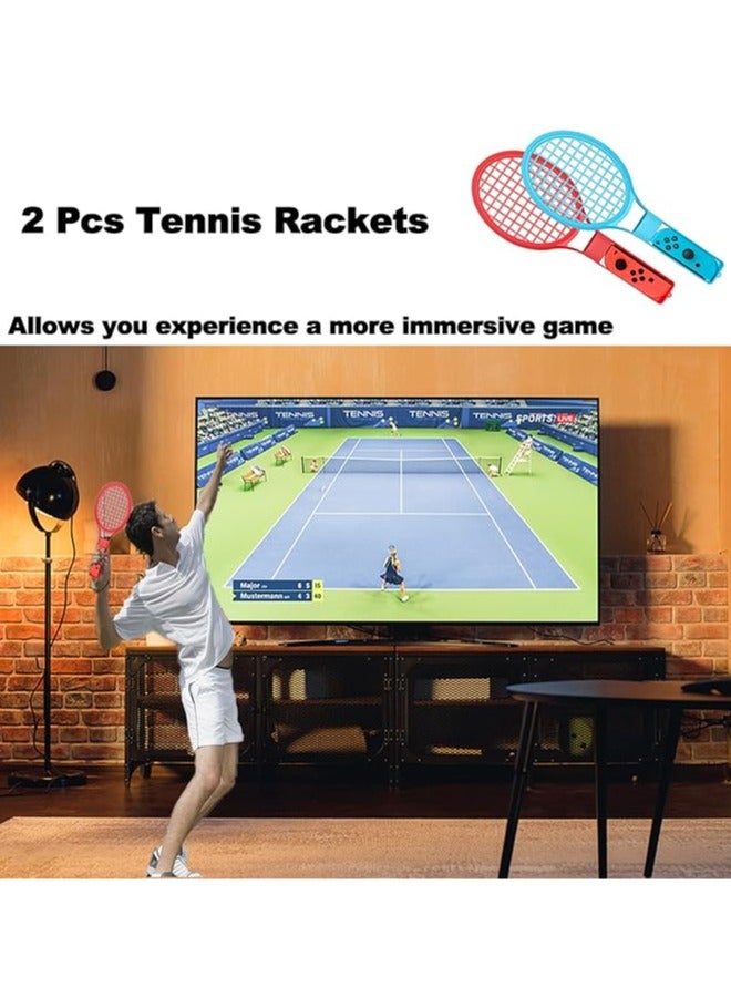 Switch Accessory Set Compatible with Nintendo Switch, 10-in-1 Kit for Switch/Switch OLED, Wristband, Tennis Racket, Golf Club, Leg Strap, Sword Controller - Image 3