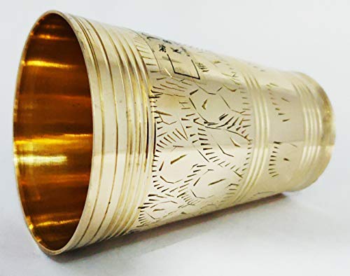 KBB HANDWORKED Design Brass Glass JAPANI 18 NO 400 ml KBBP2069 Pack of 2 - Image 3