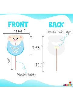 WOBBOX Wobbox Baby Shower Decoration Items| Baby Shower Ceremony Photo Booth Props for Photoshoot, Milestone Crad& Mom to Be Sash, Godh Bharai Ceremony Decoration Kit-(FP649)  - Image 4