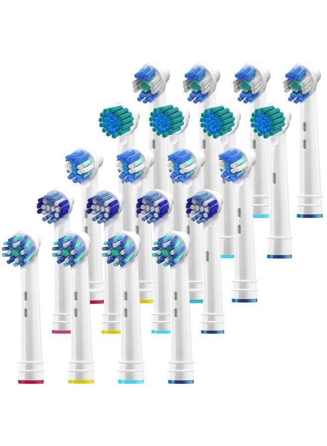 Alayna Replacement Brush Heads Compatible with Oral B Braun –20 Pack of 4 Sensitive, 4 Floss, 4 Precision, 4 Cross, 4 Polishing- Fits Oralb Electric Toothbrush 7000 Pro 1000 9600 Kids Action Etc.