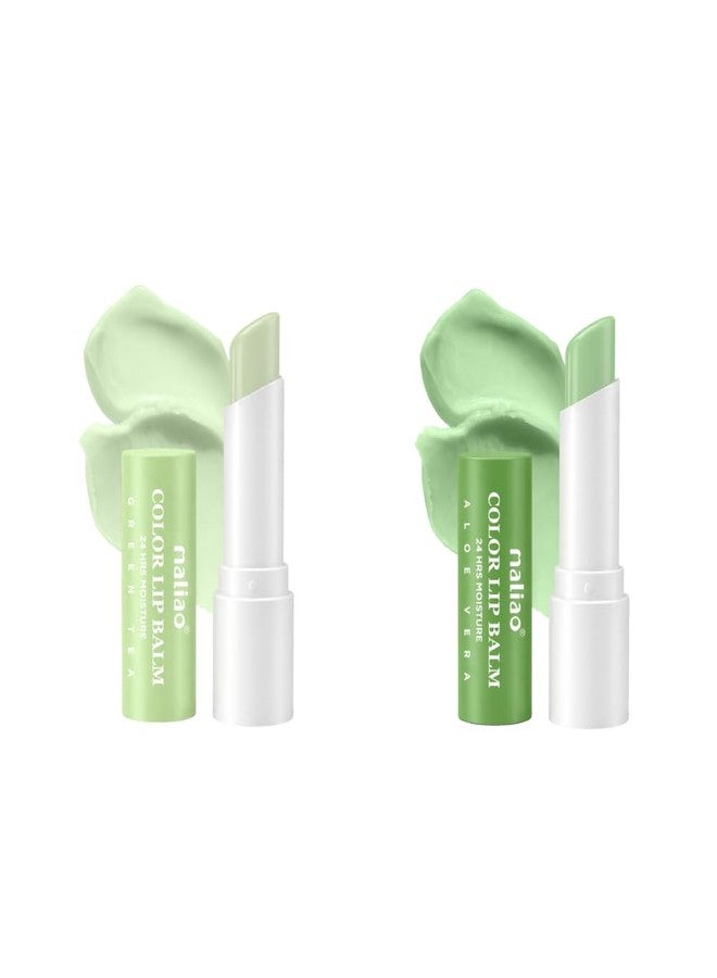 Maliao Color Lip Balm | 24H Moisture | Nourishing & Hydrating | Soft & Smooth Texture | Aloe Vera & Green Tea | Combo Set of 2 | 3.8g Each - Image 1