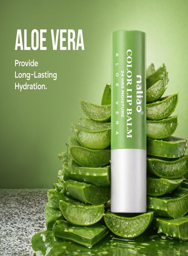 Maliao Color Lip Balm | 24H Moisture | Nourishing & Hydrating | Soft & Smooth Texture | Aloe Vera & Green Tea | Combo Set of 2 | 3.8g Each - Image 4