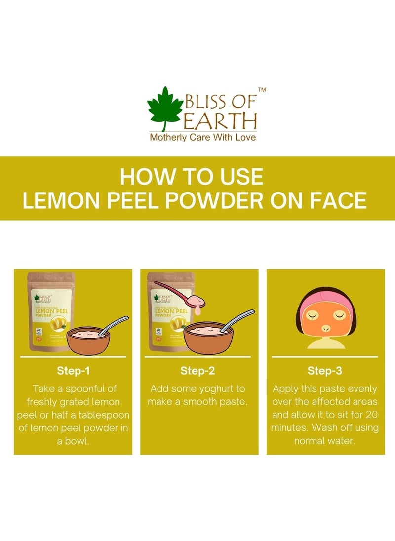 BLISS OF EARTH Bliss of Earth 100% Pure Lemon Peel Powder 100g Pack of 4  - Image 4