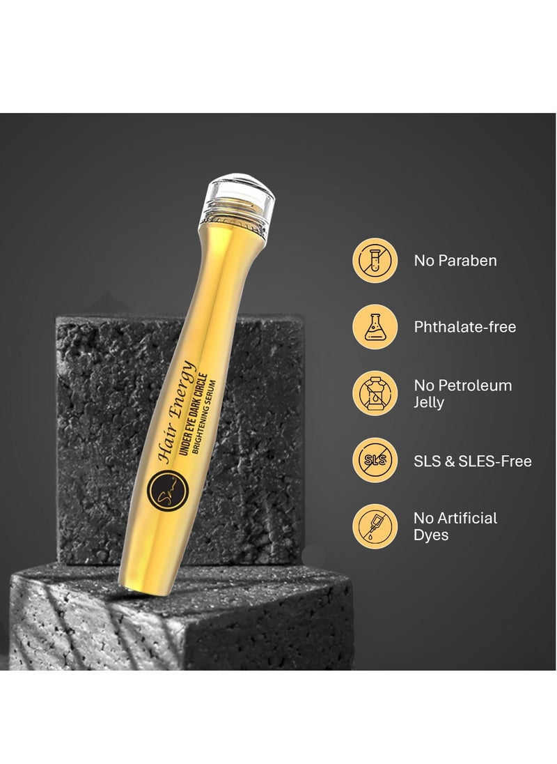 Hair Energy - Under Eye Dark Circle Brightening 24K Gold Serum | 24K Gold Infused | Reduces Dark Circles | Prevents Further Darkening | Niacinamide & Shea Butter | 15ml - Image 1