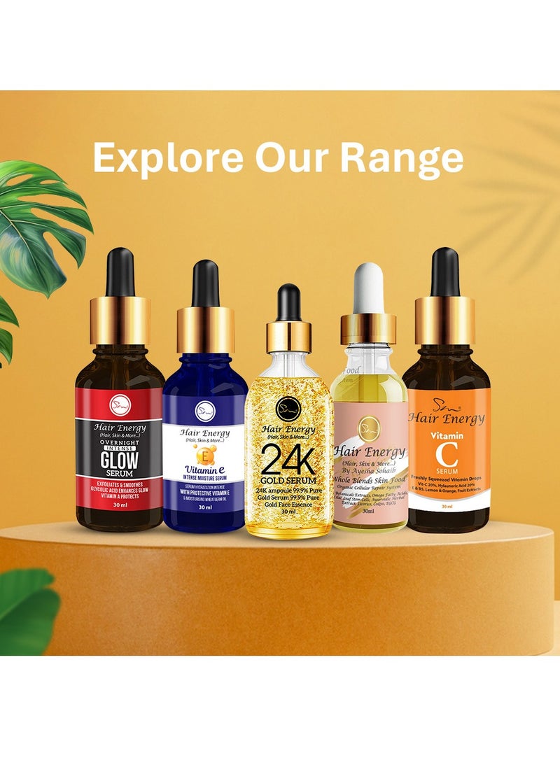Hair Energy - Under Eye Dark Circle Brightening 24K Gold Serum | 24K Gold Infused | Reduces Dark Circles | Prevents Further Darkening | Niacinamide & Shea Butter | 15ml - Image 1