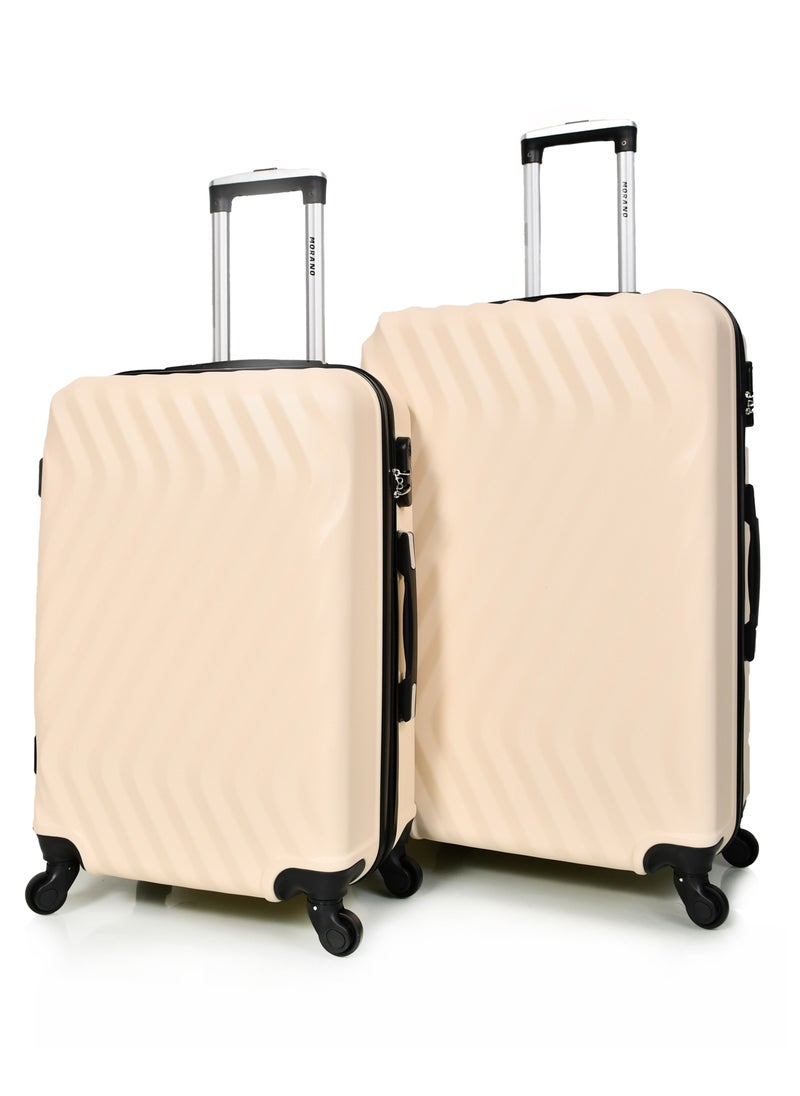MORANO 3-Piece Women Morano Travel Luggage Trolley Set Beige Size 28''-24''-20'' Inches  - Image 2