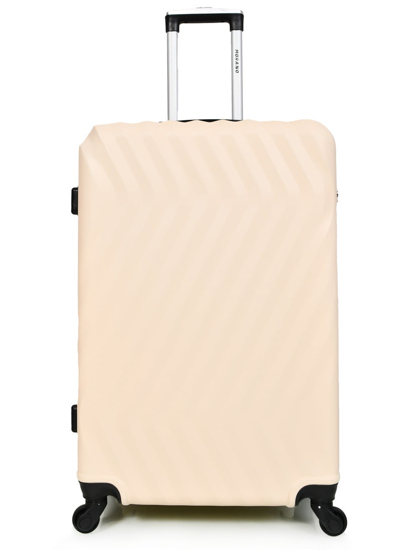 MORANO 3-Piece Women Morano Travel Luggage Trolley Set Beige Size 28''-24''-20'' Inches  - Image 4