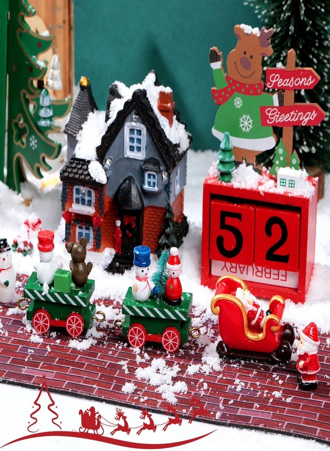 Marspark Christmas Village Accessories 5 x 50 Inch Christmas Miniature Road Village Street Mat Xmas Snow Street Decorations for Little Landscape(Red Brick Style) - Image 5