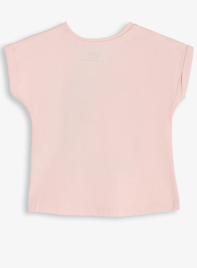 ريبلز مع نمشي Girls Floral Print T-shirt