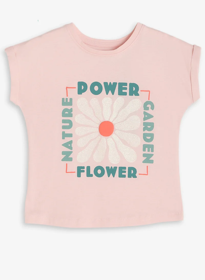 ريبلز مع نمشي Girls Floral Print T-shirt