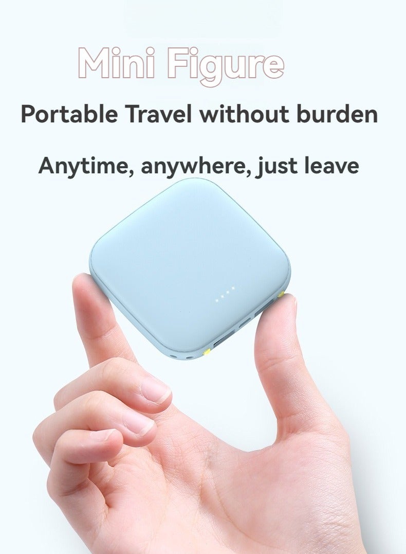 12000 mAh portable power bank creative high-looking mini large capacity fast charging power bank (blue) - Image 1