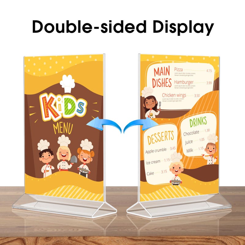 MaxGear Acrylic Sign Holder Table Card Display 4 X 6 inches Clear Sign Display Holder Plastic Table Menu Stand Double Sided Ad Picture Frame for Office, Home, Store, Restaurant, 12 Pack - Image 4