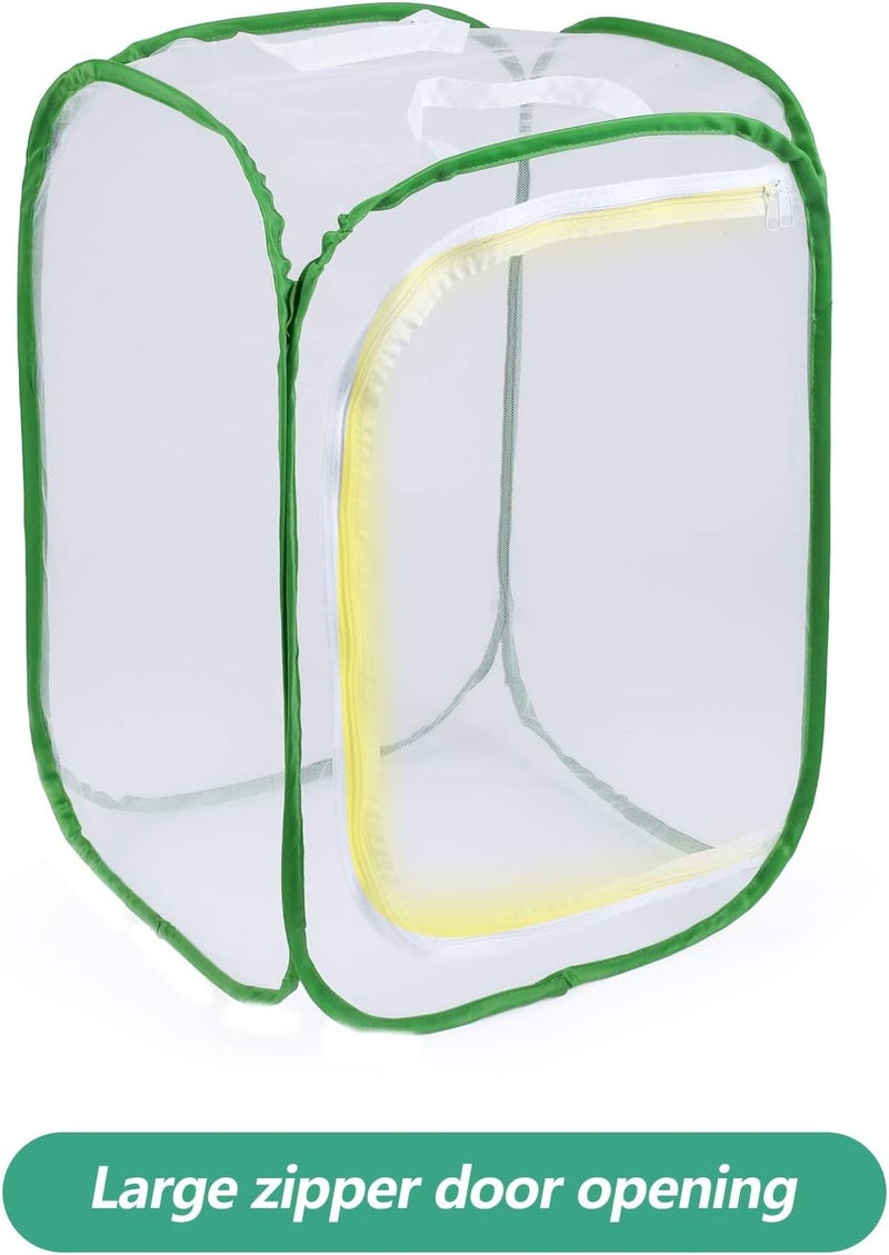 RESTCLOUD 23.6" Large Butterfly Habitat Insect Cage Caterpillars Enclosure Pop-up Clear View 6 Mesh Panels 15.7 x 15.7 x 23.6 Inches Tall - Image 4