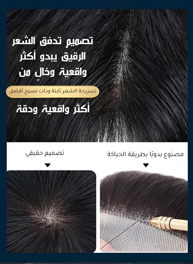 Men's Realistic Adhering Hair System，Men's real hair wigs, hair extensions, hairpieces, adhesive clips - Image 3