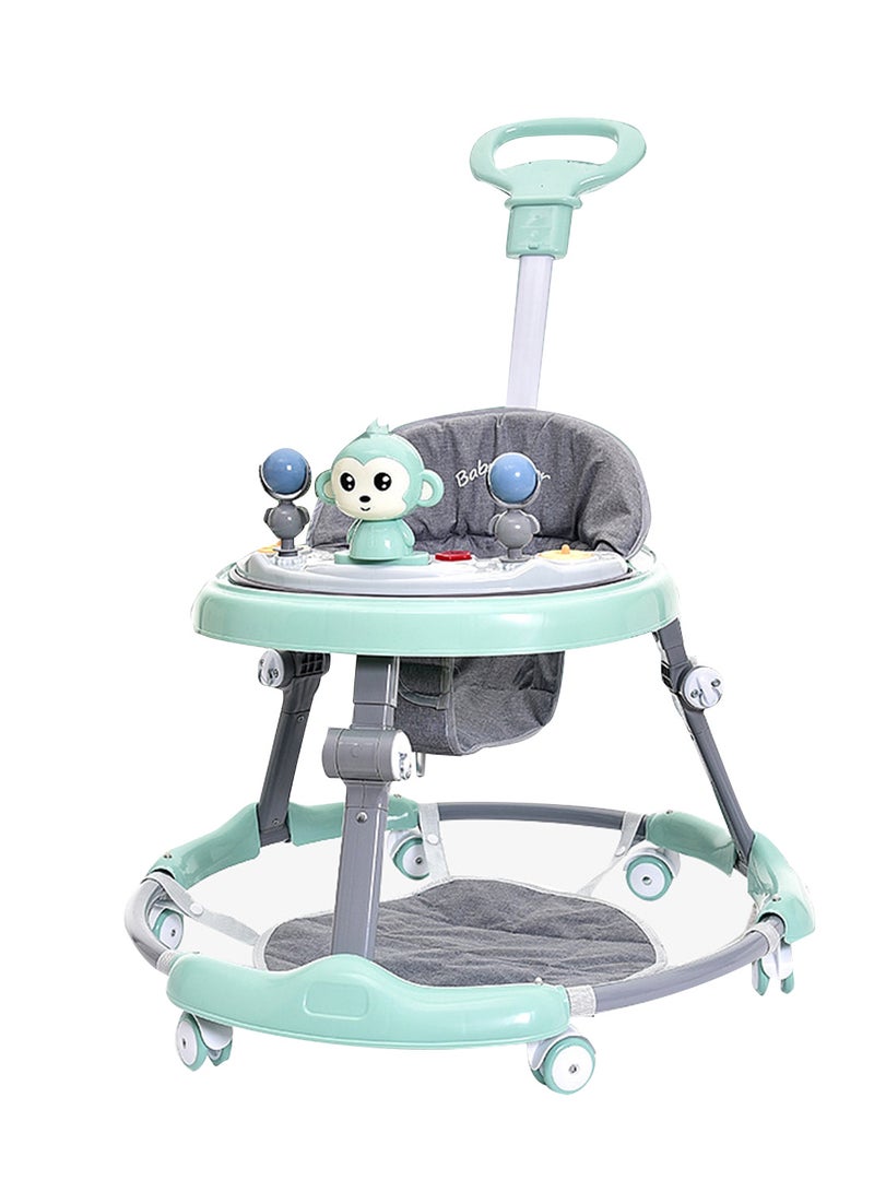 ما بيبي طفل ووكر ، المضادة لفة على شكل O تعلم المشي ، عربة طفل مع دواسة لعبة صينية للانفصال - Image 1