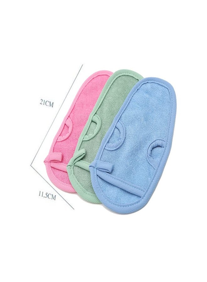 vipolish 3 PCS Bathing Shower Mittens Body Wash Massage Spa Mitt Towel for Adults Children Body Back Rubbing Exfoliating Washing Cleaning Color Random - Image 2