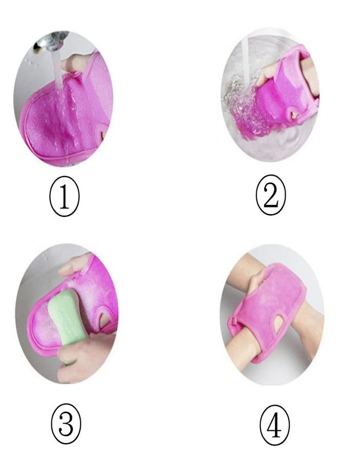vipolish 3 PCS Bathing Shower Mittens Body Wash Massage Spa Mitt Towel for Adults Children Body Back Rubbing Exfoliating Washing Cleaning Color Random - Image 3