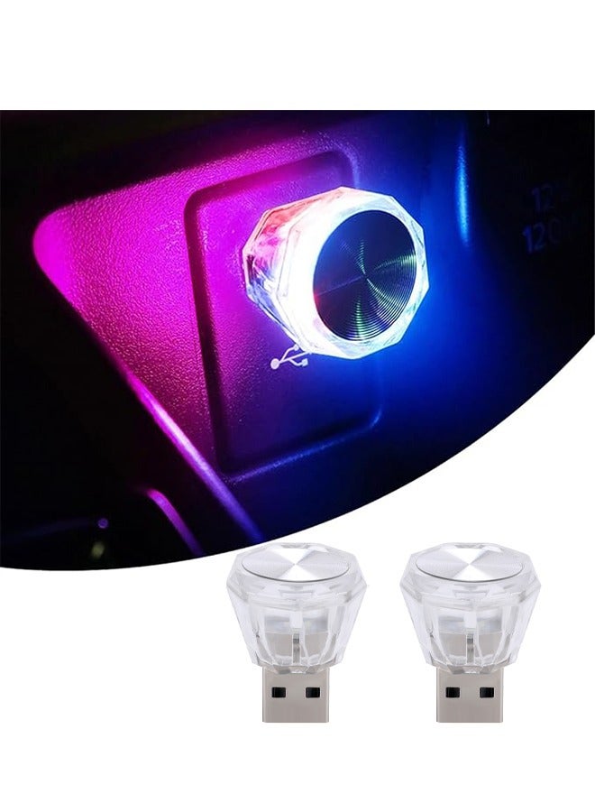 MKS 2 PCS USB Atmosphere Light Strobe LED Light Plug in Mini Bulb Portable Ambient Lighting Decorative Lamp Plug-and-Play Car Mini USB Emergency Lighting for Car Home Party Decorations(Color/Blue) - Image 1