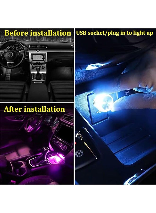 MKS 2 PCS USB Atmosphere Light Strobe LED Light Plug in Mini Bulb Portable Ambient Lighting Decorative Lamp Plug-and-Play Car Mini USB Emergency Lighting for Car Home Party Decorations(Color/Blue) - Image 3