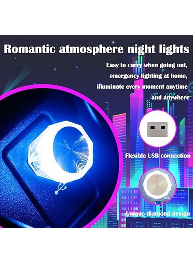 MKS 2 PCS USB Atmosphere Light Strobe LED Light Plug in Mini Bulb Portable Ambient Lighting Decorative Lamp Plug-and-Play Car Mini USB Emergency Lighting for Car Home Party Decorations(Color/Blue) - Image 4
