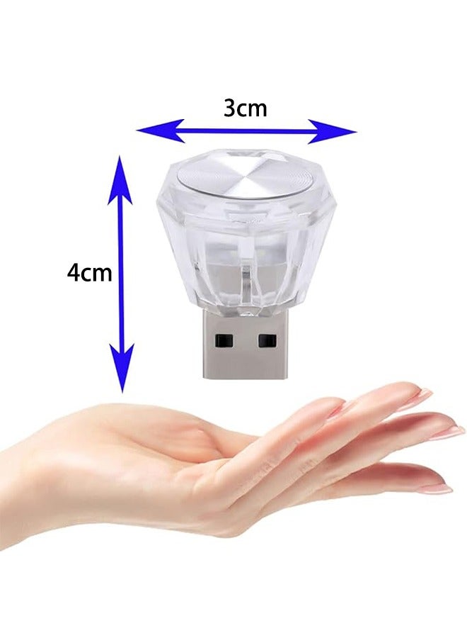 MKS 2 PCS USB Atmosphere Light Strobe LED Light Plug in Mini Bulb Portable Ambient Lighting Decorative Lamp Plug-and-Play Car Mini USB Emergency Lighting for Car Home Party Decorations(Color/Blue) - Image 2