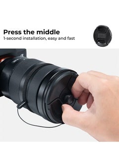 K&F Concept 62mm Lens Cap, 9-in-1 Center Pinch Lens Cover + Anti-Loss Keeper Leash + Microfiber Cleaning Cloth Kits Compatible with Nikon, Canon, Sony, Fujifilm Camera Lenses  - Image 2