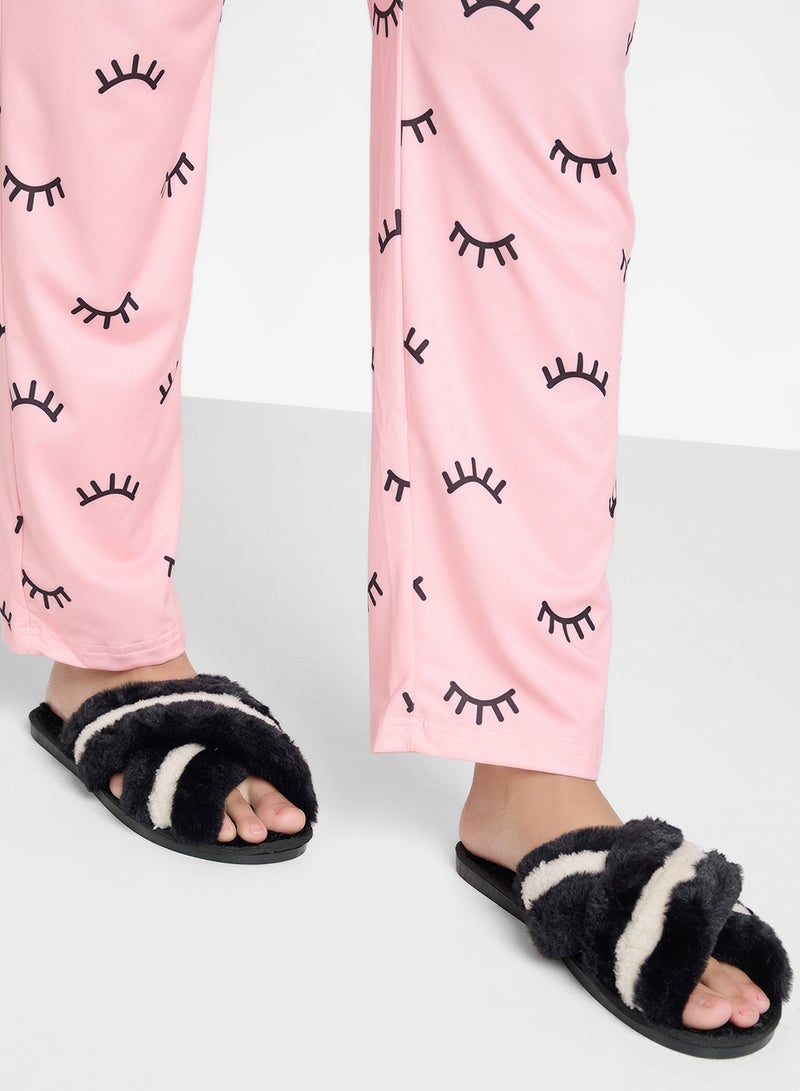 Ginger Stripe Cross Over Bedroom  Slippers - Image 5